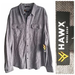 HAWX NWT Work Gear Long Sleeve Brushed Button Shirt Men’s Large